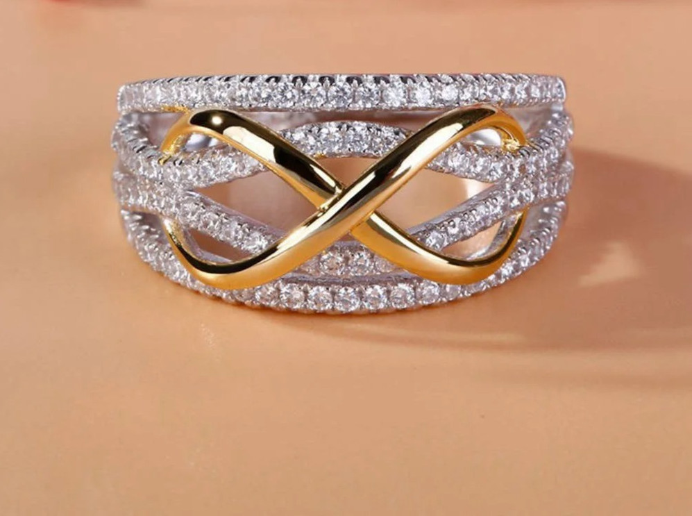 Infinity Loves Ring 925 Sterling Silver Bowknot Eternity Jewelry for Women Girls