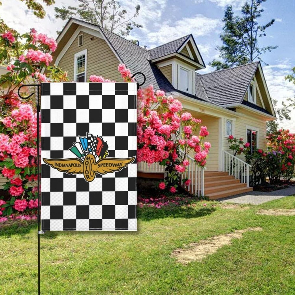 Indiana Indy 500 Flag Polis Motor Speedway Racing Fans 12X18 Inch Garden Flags
