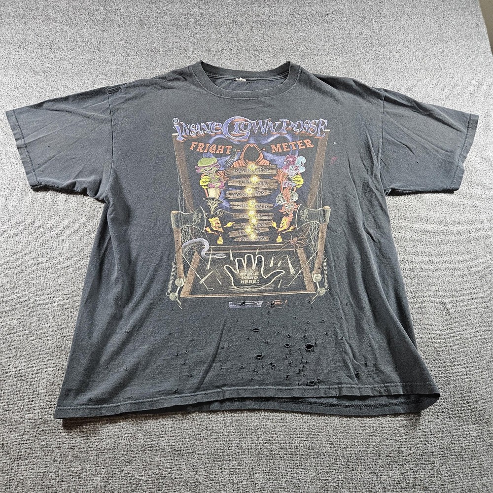 Vintage Insane Clown Posse Shirt Mens XL Black Fright Meter Graphic Tee 90s