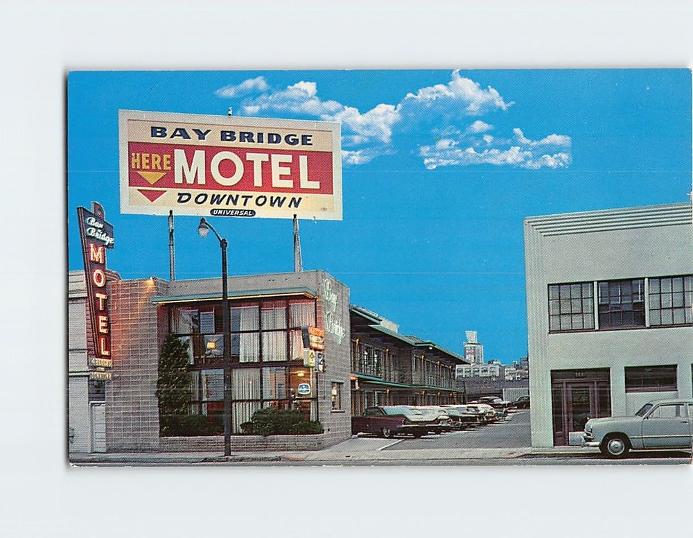 Postcard Bay Bridge Motel San Francisco California USA