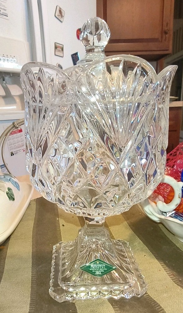 Shannon Crystal Designs of Ireland Tulip Vase 24% Lead Crystal Pedestal Dish