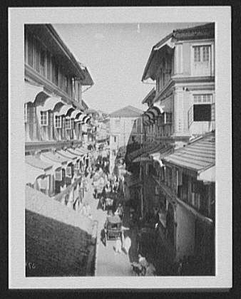Photo:Bombay India 1895 Street Scene Native Quarter Colonial Buildings