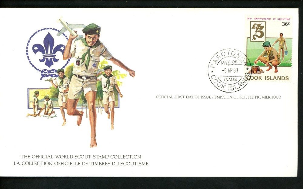 Postal History FDC #701a Cook Islands , Boy Scouts scouting 1982