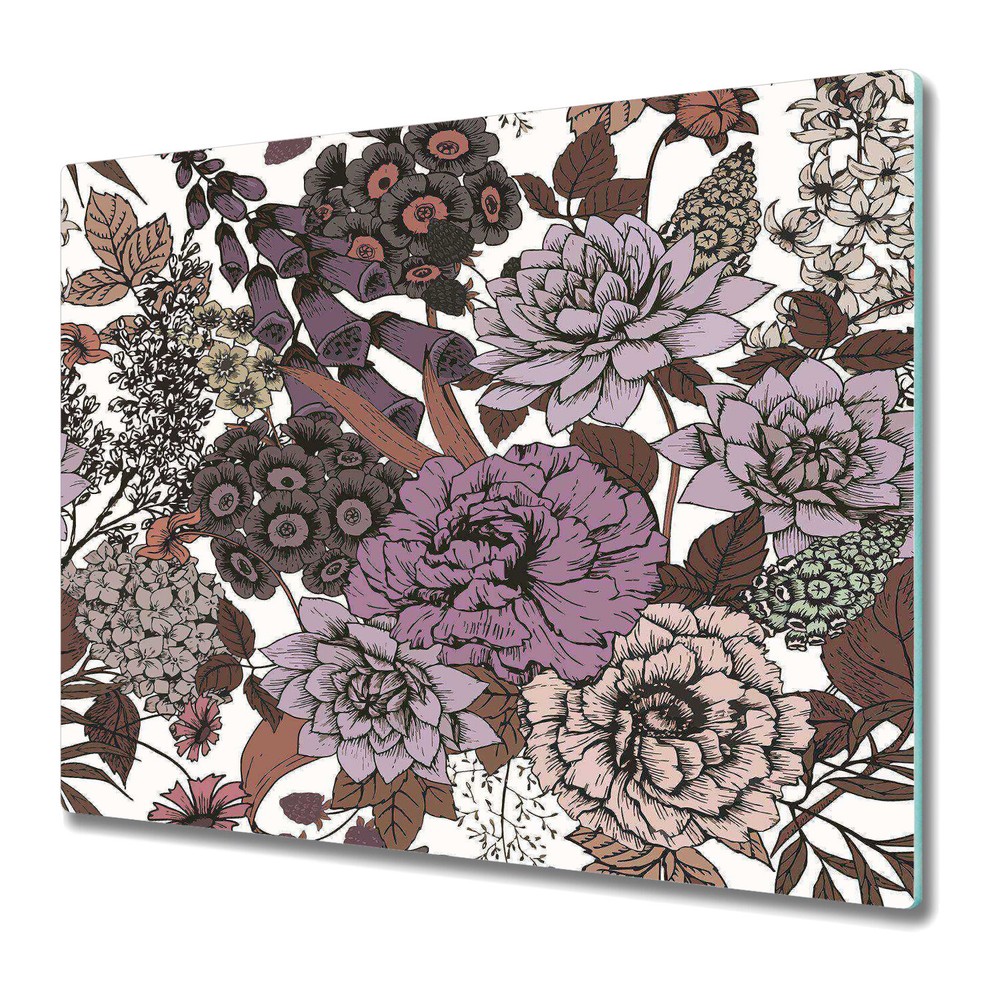 Glass Chopping Cutting Board Mysterial Garden | Dark Painting | 60x52