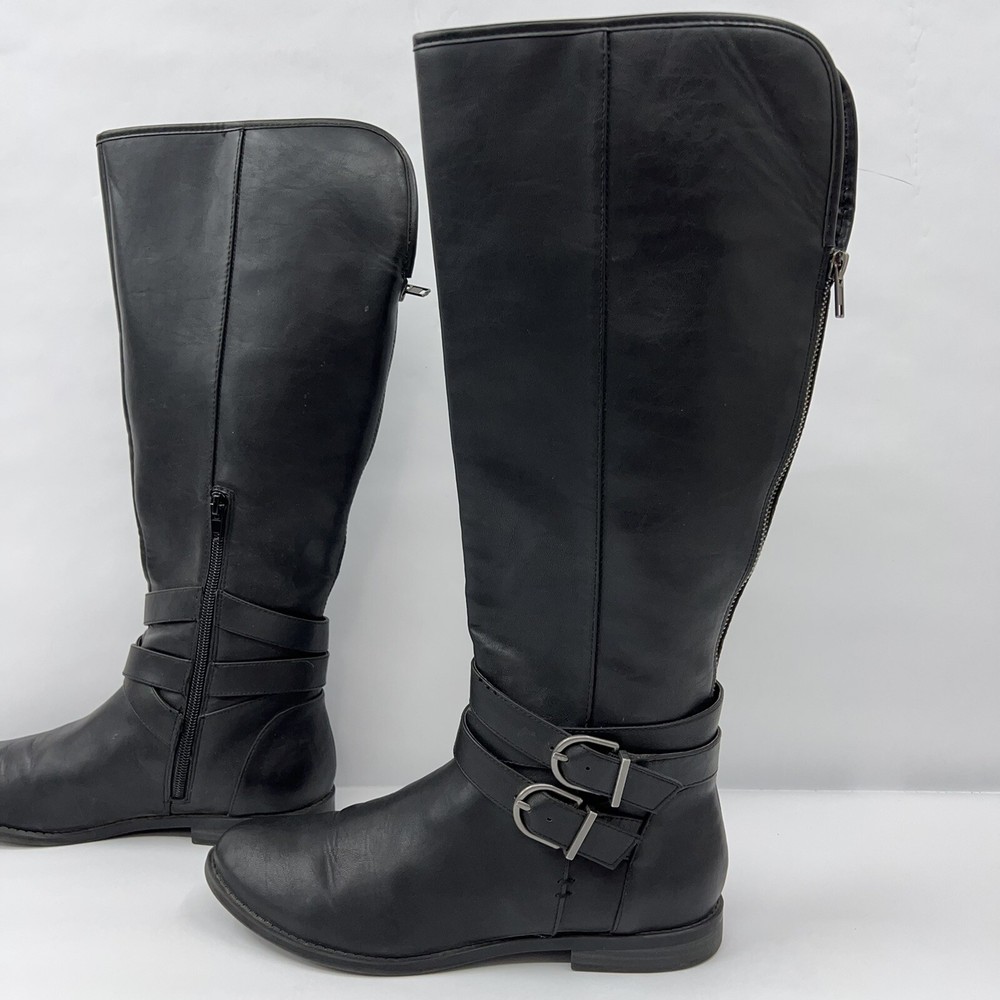 Curfew Women’s 9 M Scarlet Thigh High Boots Black Low Heel