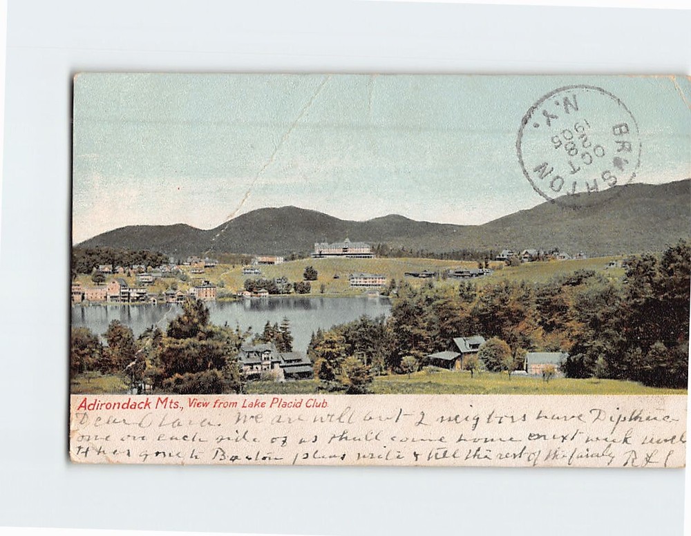 Postcard View from Lake Placid Club Adirondack Mountains NY USA