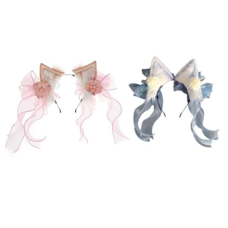 Teen Girls Floral Bow Headband for Carnivals Photography Fashion Accessory