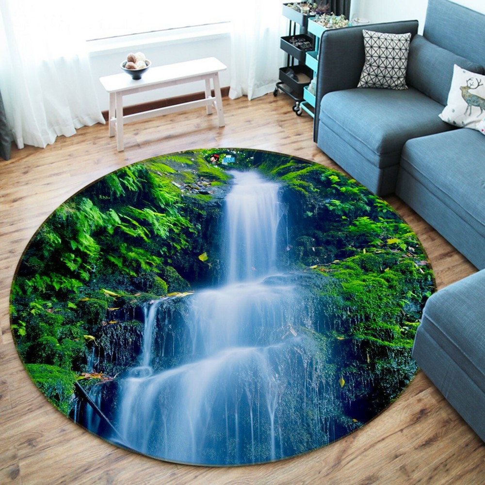 3D Waterfall Trees NAO6063 Game Rug Mat Elegant Photo Carpet Mat Fay