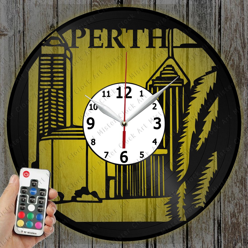 LED Clock Perth Australia Record Clock Art Decor Original Gift 6611