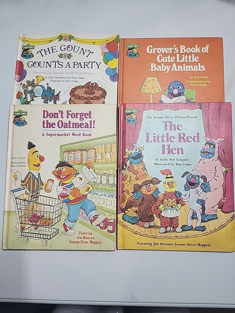 Lot Of 4 Vintage Sesame Street Books 1980s