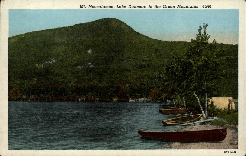 Mt Moosalamoo Vermont ~ Green Mountains ~ Lake Dunmore ~ boats ~ postcard
