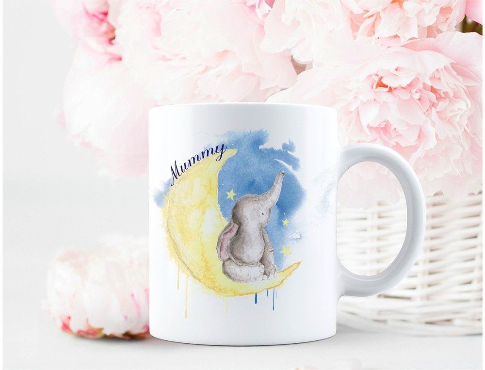Personalised Elephant Moon Mug Gift