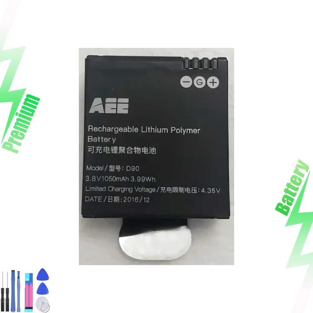 D90 - New 1050mAh 3.8V Battery Batteria for AEE D90 S90 S91B Lyfe