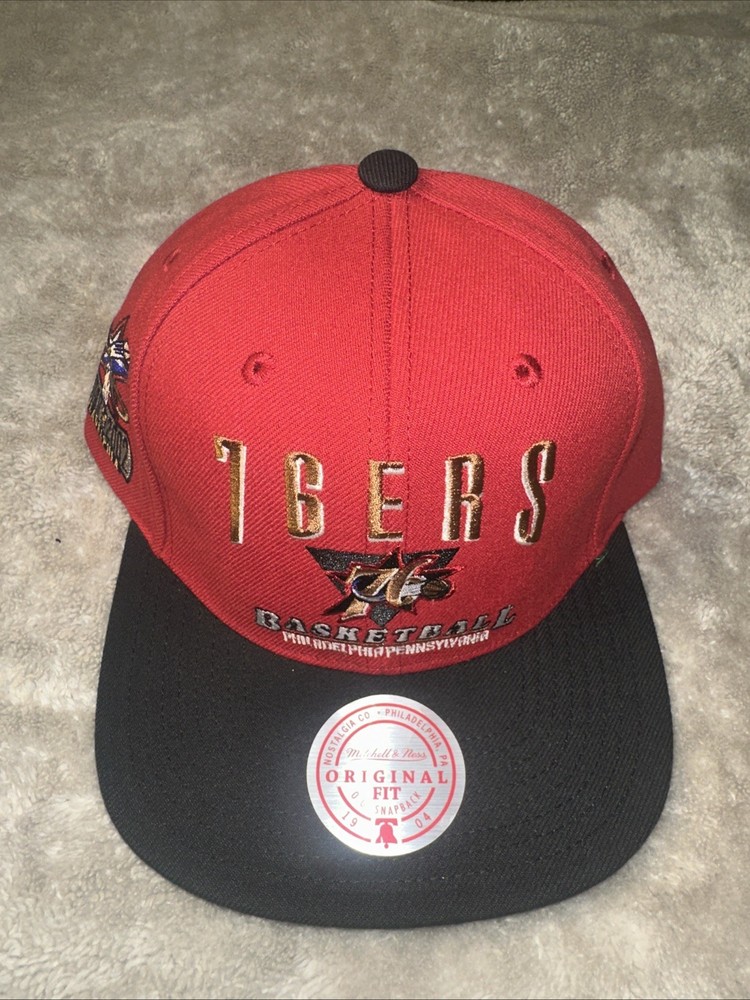 Mitchell & Ness Philadelphia 76ers Two Tonal HWC Red Adjustable Snapback Hat Cap