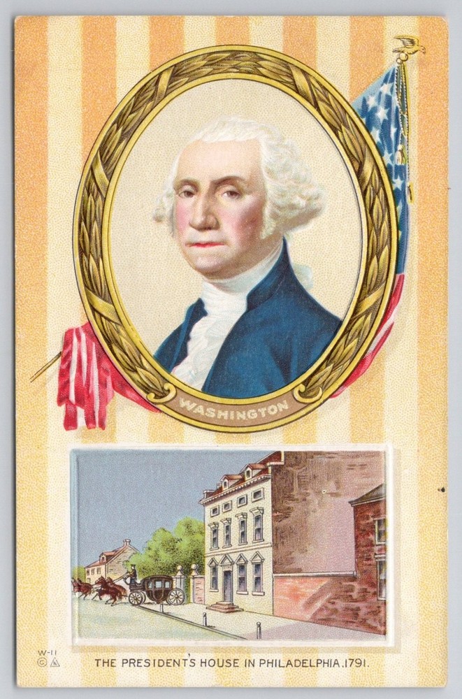 George Washington President's House Philadelphia 1791 Embossed Postcard