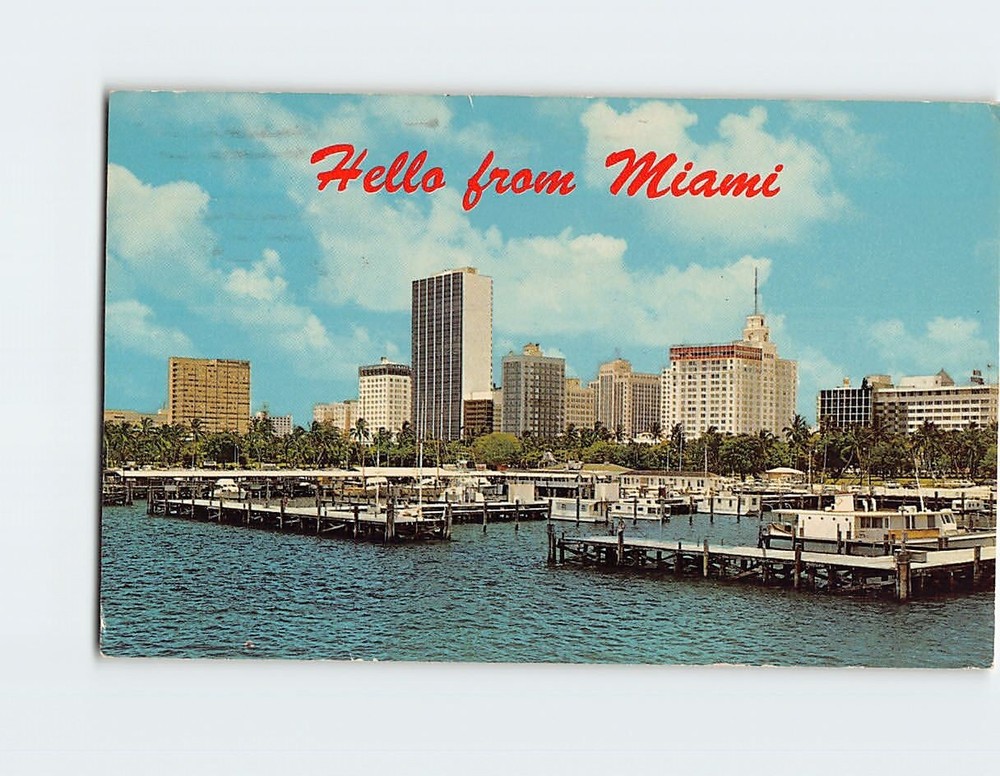 Postcard View Of Dodge Island Causeway & Everchanging Skyline Of Miami Florida