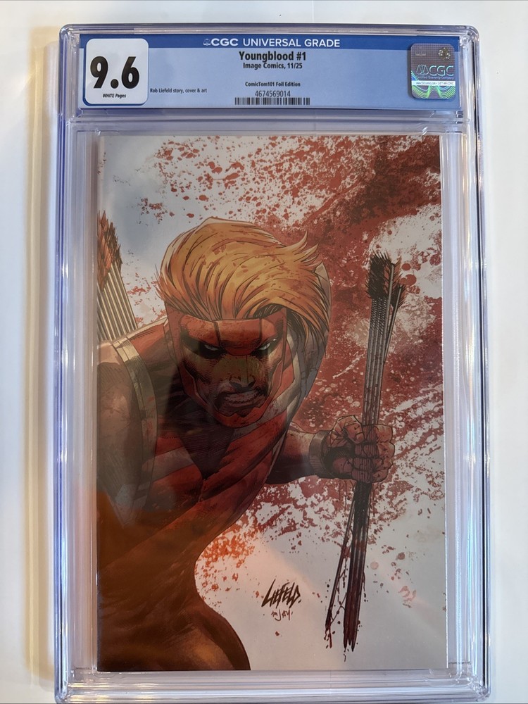 Youngblood #1 - Rob Liefeld SPOT FOIL BATTLE DAMAGE VIRGIN (2025) • CGC 9.6