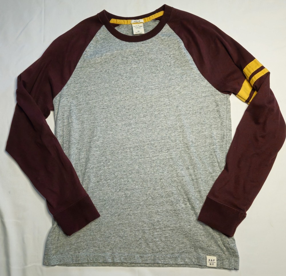 Mens Abercrombie & Fitch Muscle Long Sleeve Crewneck Tee Shirt Size Medium MD M