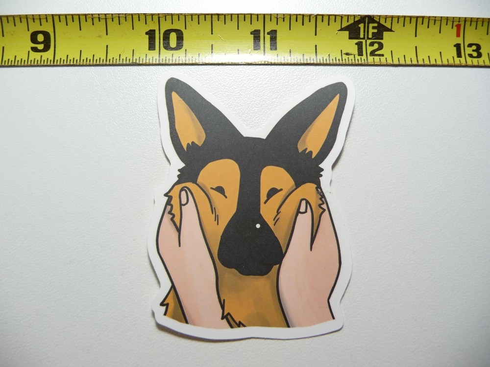 GERMAN SHEPHERD DECAL STICKER CHEEK SQUEEZE DOG PET