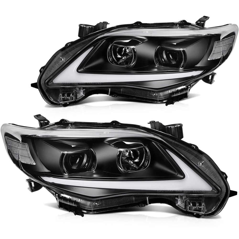 For Toyota Corolla 2011-2013 Headlights Assembly Pair Replacement LED DRL Lamp