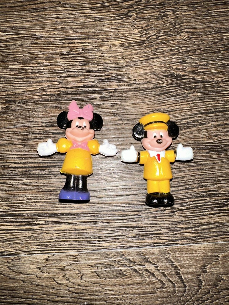 Lot Of 2 Disney Cake Toppers Mickey Mouse Minnie Mouse Vintage