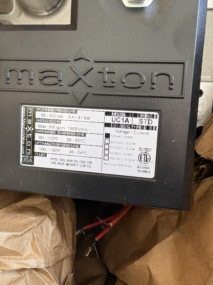 Maxton Hydraulic Elevator Control Valve UC1A