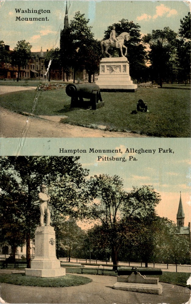 Washington Monument, Hampton Monument, Allegheny Park, Pittsburg, Pa, Postcard