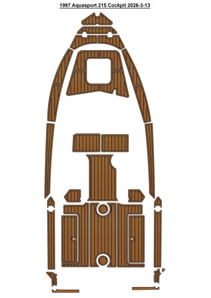 1997 Aquasport 215 Cockpit Pad Boat EVA Foam Faux Teak Deck Floor Mat