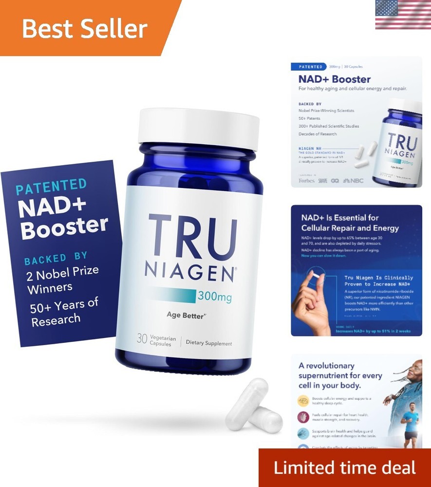 Powerful Anti-Aging NAD+ Supplement - 30 Capsules of 300 mg for Cellular Support