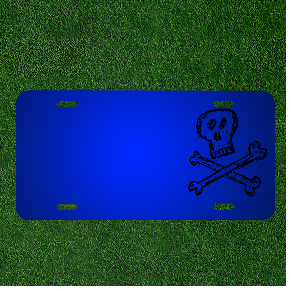 Custom Personalized License Plate With Add Names To Bones Crossbones
