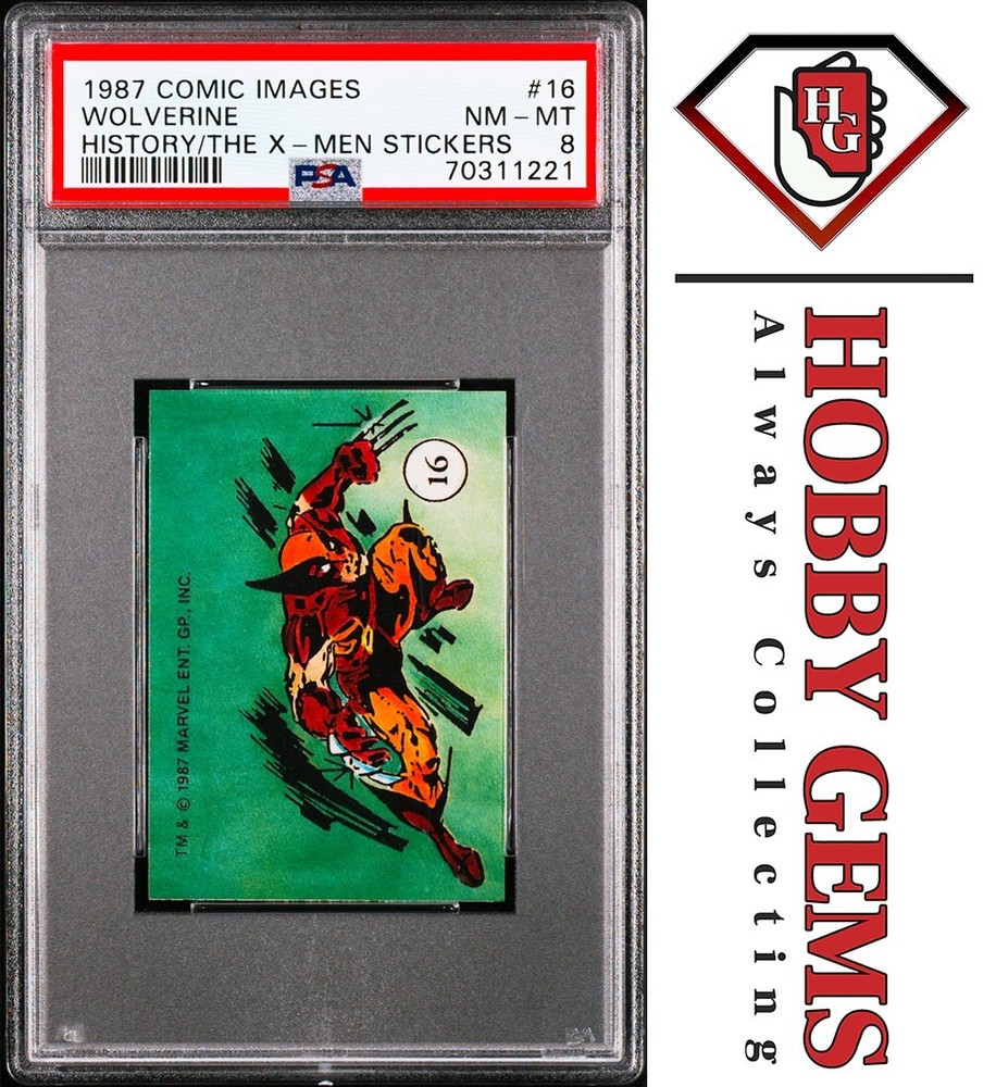 WOLVERINE PSA 8 1987 Marvel Comic Images History of the X-Men Stickers #16