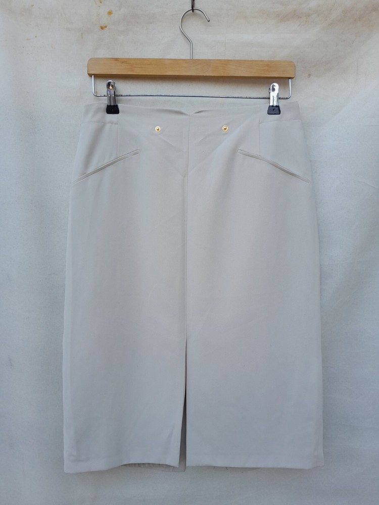 Vintage Burberry Skirt Women's 30in Off White Tailored EU 46 Made in Spain