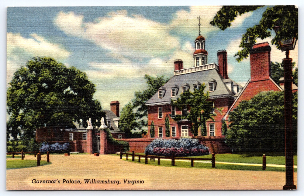 Williamsburg Virginia Usa The Governors Palace Mansion Home Vintage Postcard
