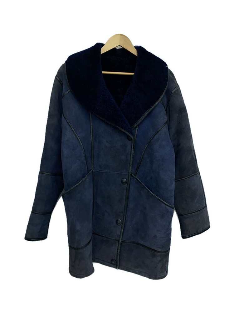 Men's Navy Leather Blouson Jacket Style 1306