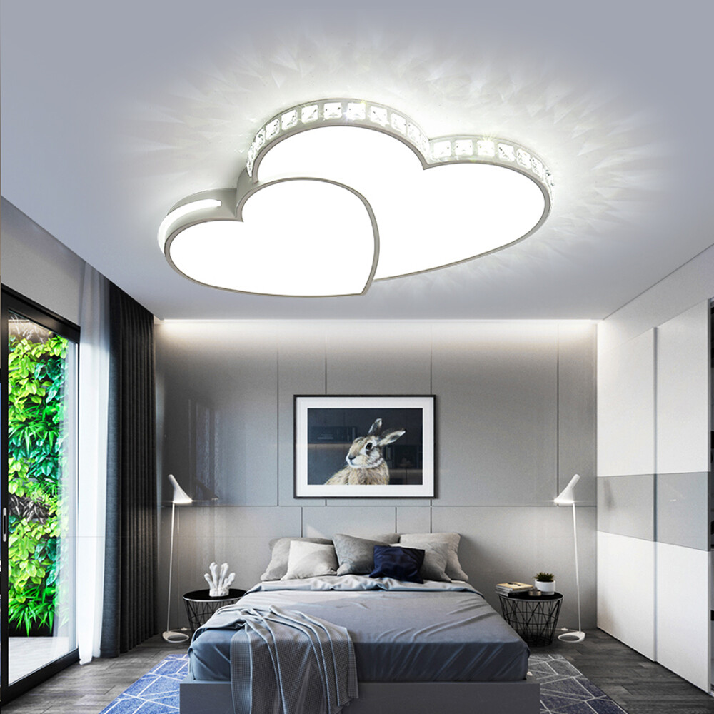 Heart-Shaped LED Acrylic Chandelier for Kids Room Modern Pendant Light