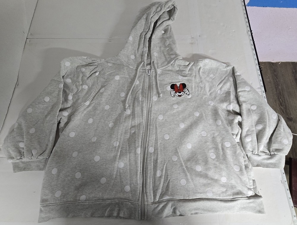 Disney Women's Mickey Mouse Peek a Boo Polka Dot Zip Up Hoodie Size 2XL