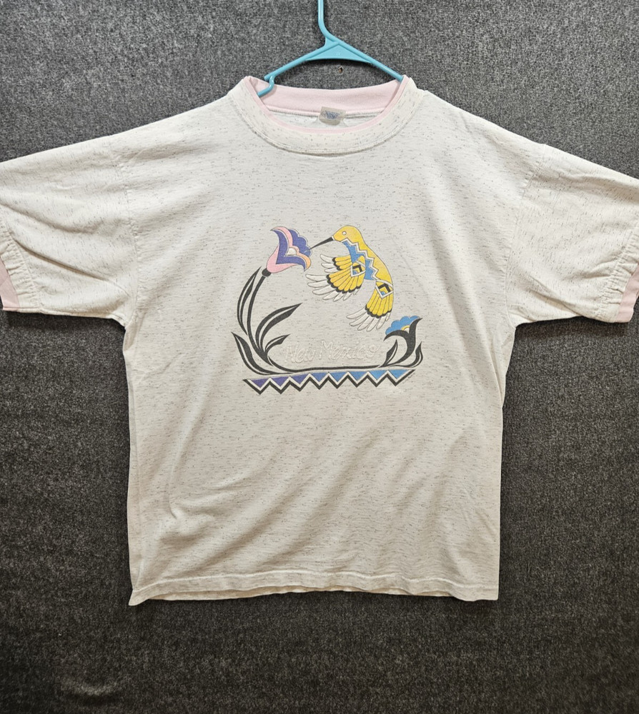 Vintage 90s Alore Bird Graphic T-Shirt  USA Made Double Sleeve And Collar XL