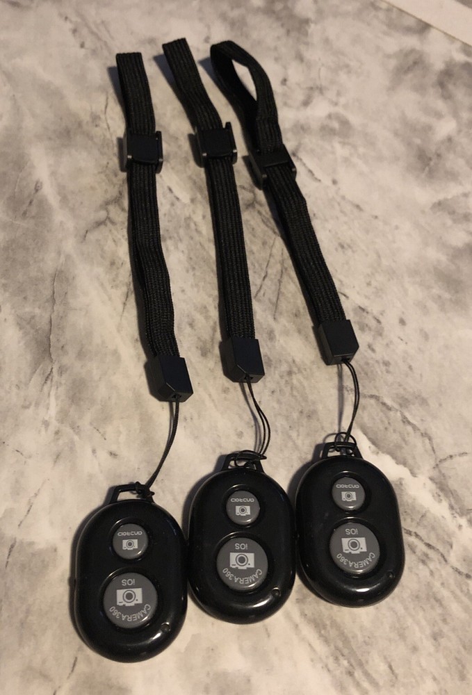 Wireless Remote Shutter for iPhone/Android - 3 Pack with Included Wrist Straps