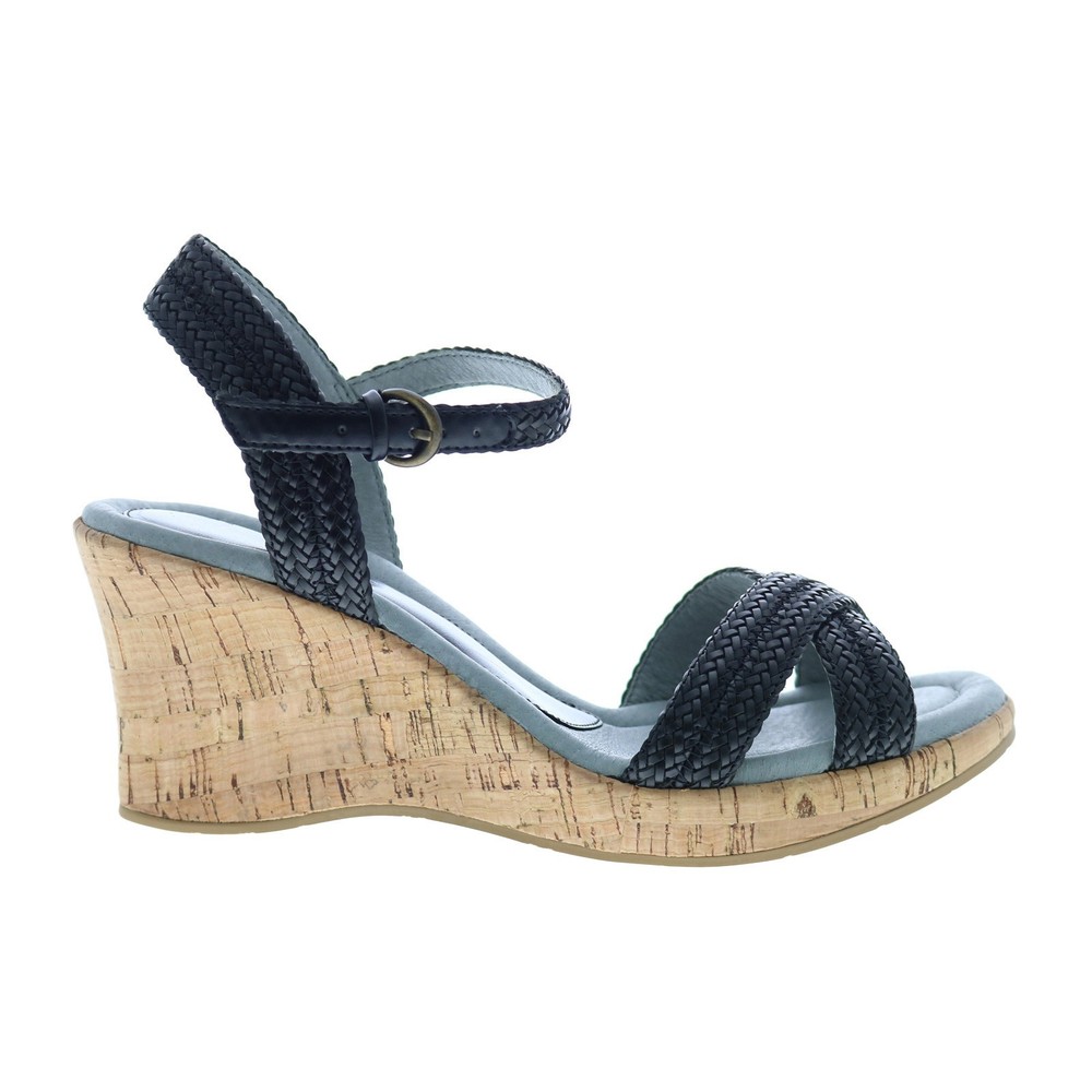 David Tate Baily Womens Black Synthetic Hook & Loop Wedge Heels Size 5.5