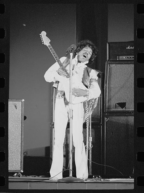 Photo:Jimi Hendrix 1968 Live Performance Guitar Amplifier Stage
