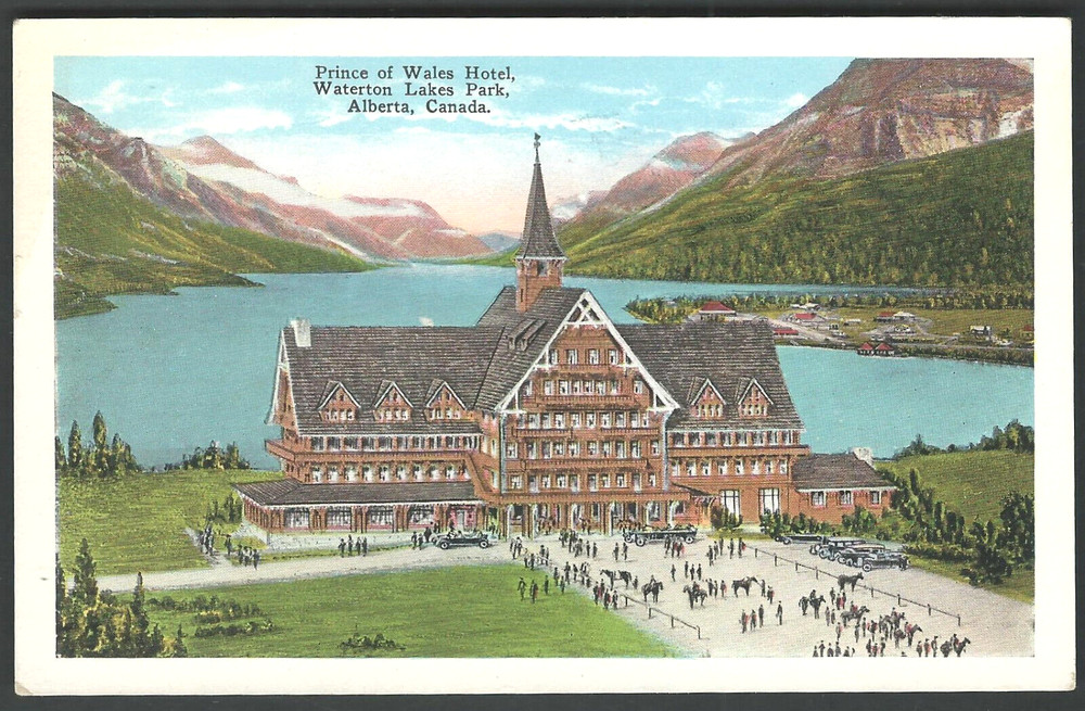 WATERTON NATIONAL PARK Prince of Wales Hotel ALBERTA CANADA White Border