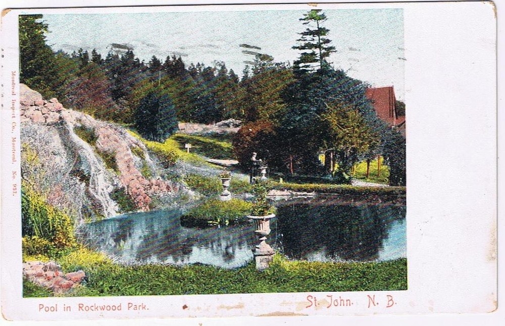 New Brunswick Postcard St John Pool In Rockwood Park 1905