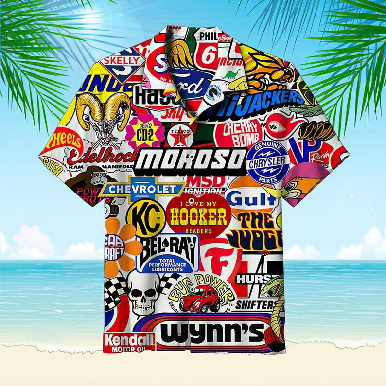 Racing Car Labeling Hawaiian Shirt Soft Hawaii Shirts 3D Hawaiian Aloha Shirt