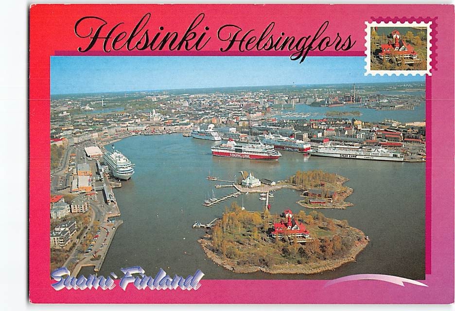 Postcard Aerial View South Harbor Helsinki Finland