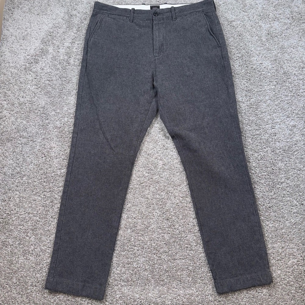 J.Crew 770 Straight Pants Men Stretch Cotton Chino Charcoal Grey 34x30 Excellent