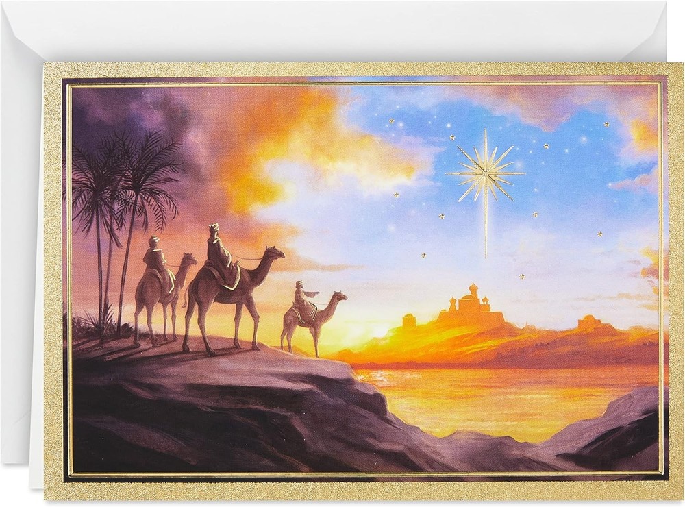 Hallmark Boxed Religious Christmas Cards, Three Wise 40 CT, Men