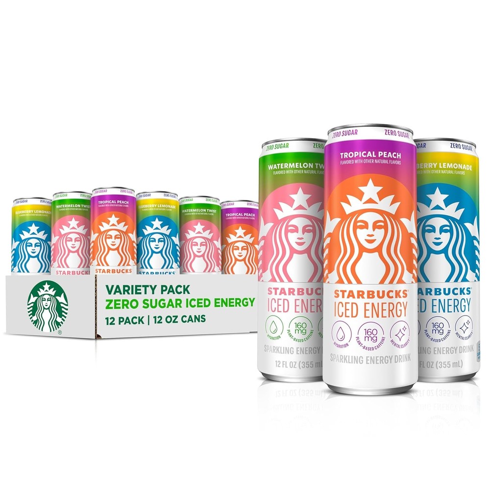 Starbucks Iced Energy Drink, 3 Flavor Variety Pack 12 Fl Oz (Pack of 12)