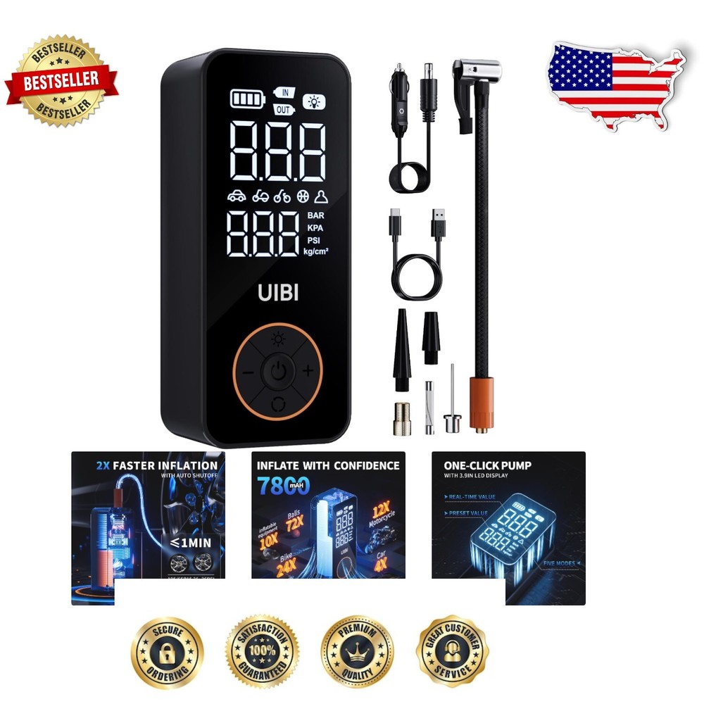 Rapid Inflation Cordless Air Compressor - Perfect for Cars and Bikes, A6 Model