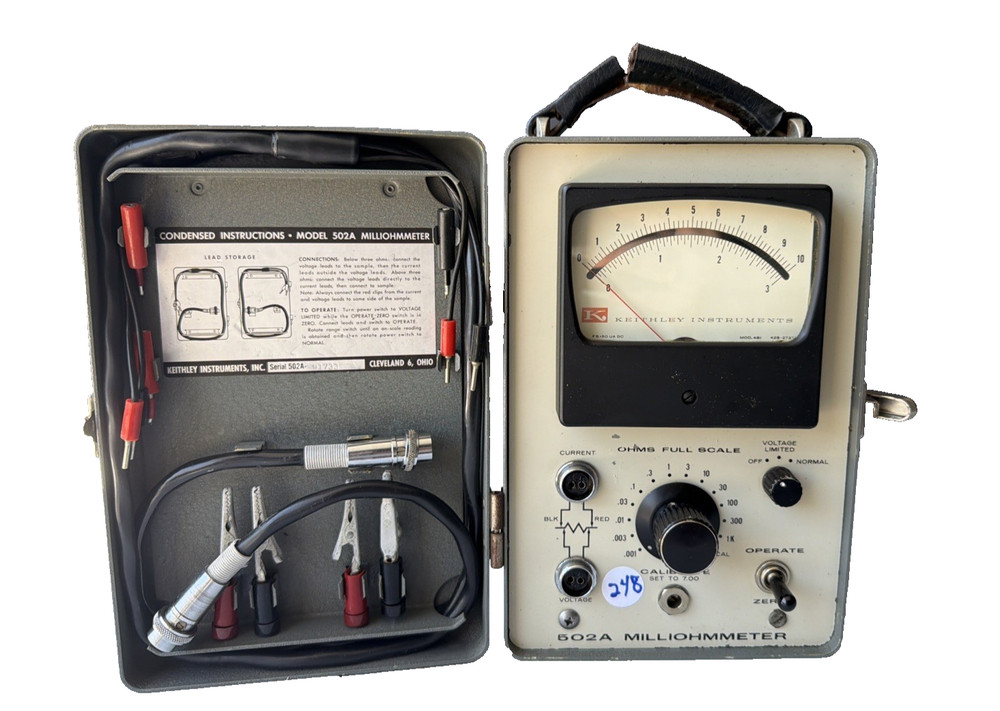 Keithley 502A Milliohmmeter Vintage Portable Resistance Meter Tester A.39