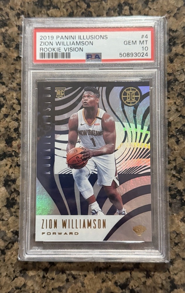 Zion Williamson 2019 Panini Illusions Rookie Vision Holo Foil RC PSA 10 POP 46